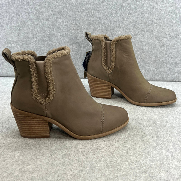 TOMS Everly Leather Chelsea Boot - Taupe Gray - Women size 6.5 *Barely Worn - Picture 6 of 10